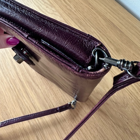 Danier Deep Purple Leather Crossbody Bag - Picture 4 of 6
